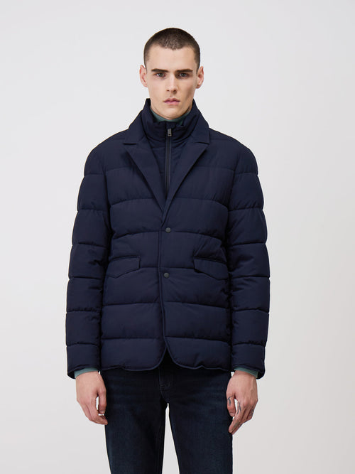 Veste matelassée bleu marine à parementure amovible - 1 - Father & Sons   - 14 