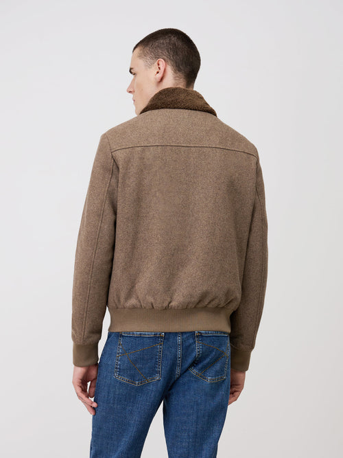Blouson en laine mélangée marron - Father & Sons   - 2 