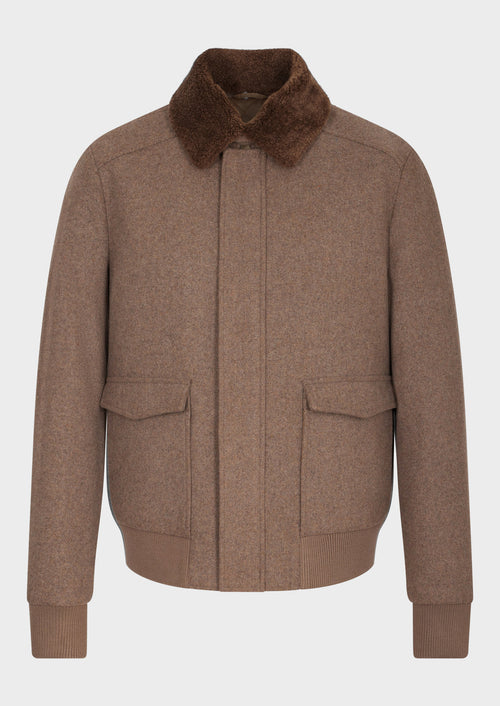 Blouson en laine mélangée marron - Father & Sons   - 6 