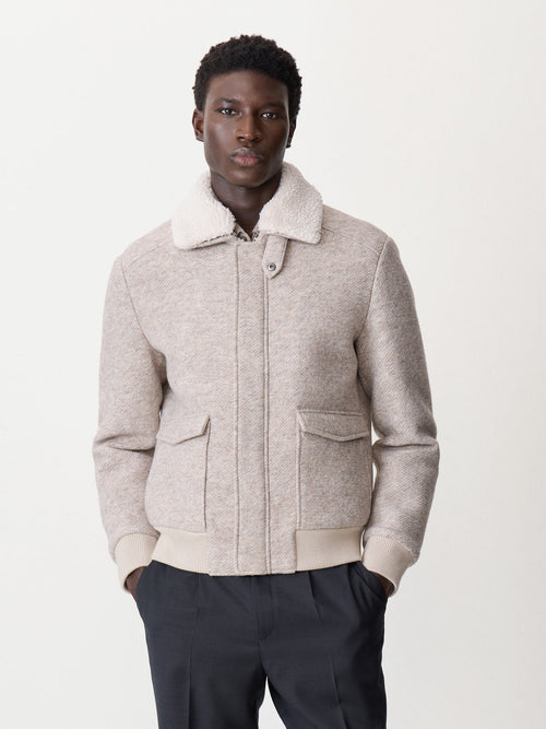 Blouson beige à col sherpa - 1 - Father & Sons   - 16 