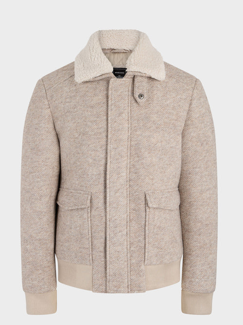 Blouson beige à col sherpa - Father & Sons   - 6 