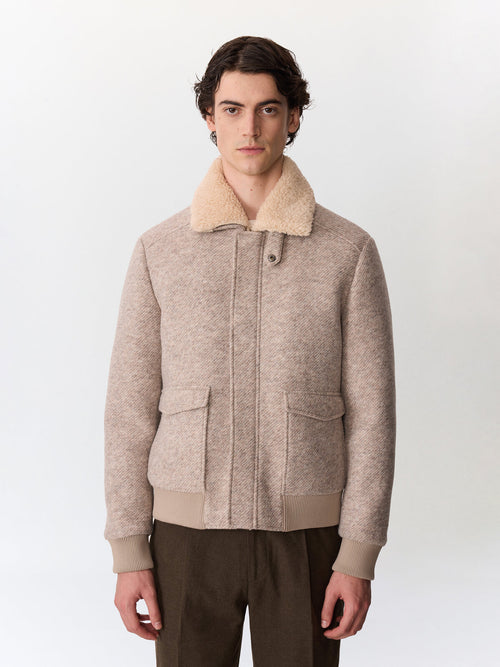 Blouson beige à col sherpa - 1 - Father & Sons   - 21 