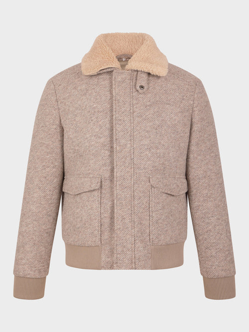 Blouson beige à col sherpa - Father & Sons   - 7 