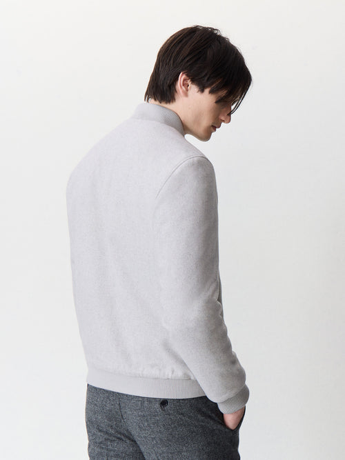 Blouson Teddy en laine mélangée grise - 2 - Father & Sons   - 16 
