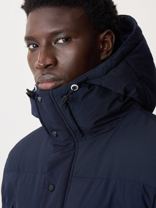 Parka matelassée bleu marine à capuche - Father & Sons   - 3 