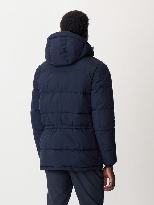 Parka matelassée bleu marine à capuche - 2 - Father & Sons   - 6 