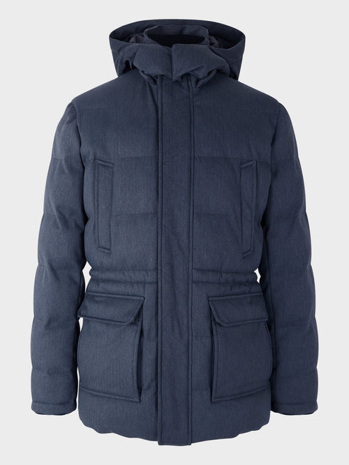 Parka matelassée bleu indigo à capuche amovible - Father & Sons   - 7 