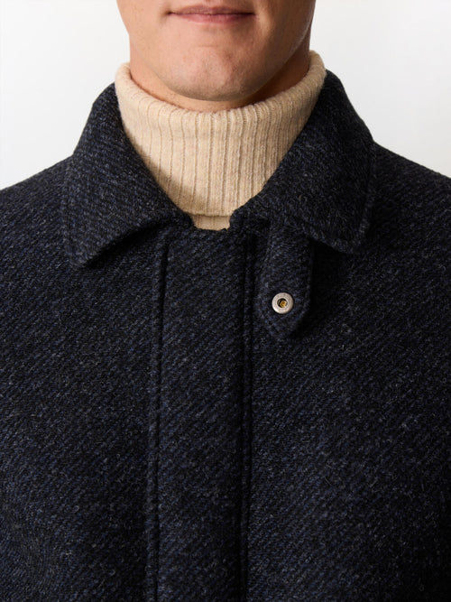 Blouson bleu indigo à col sherpa - Father & Sons   - 4 