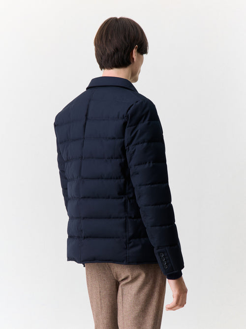 Veste matelassée bleu marine à capuche amovible - 2 - Father & Sons   - 5 