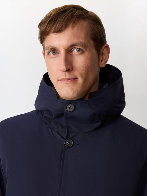 Parka bleu marine à capuche - Father & Sons   - 6 