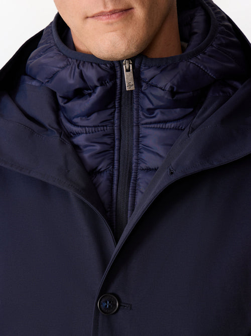 Parka bleu marine à capuche - Father & Sons   - 5 