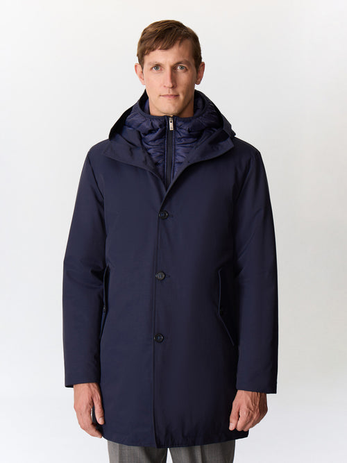 Parka bleu marine à capuche - Father & Sons   - 2 