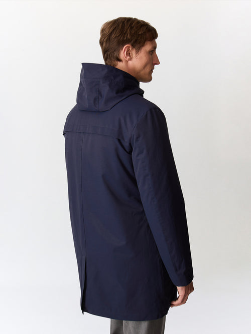 Parka bleu marine à capuche - Father & Sons   - 3 