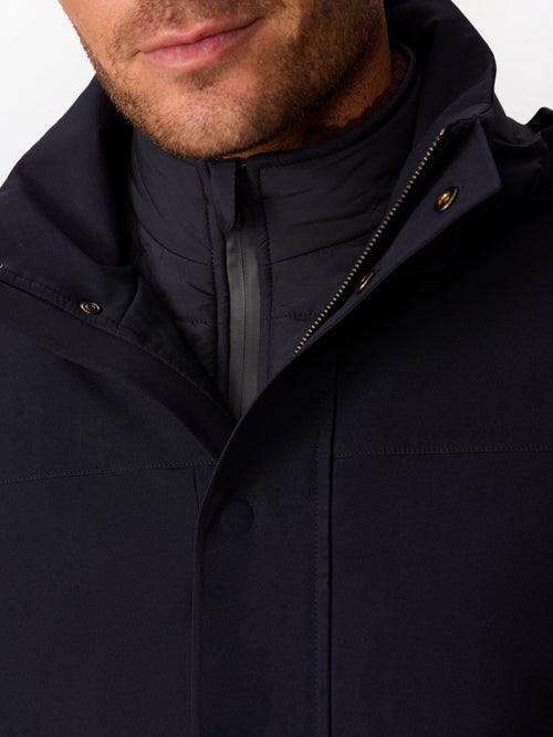 Parka bleu marine à capuche amovible - Father & Sons   - 6 