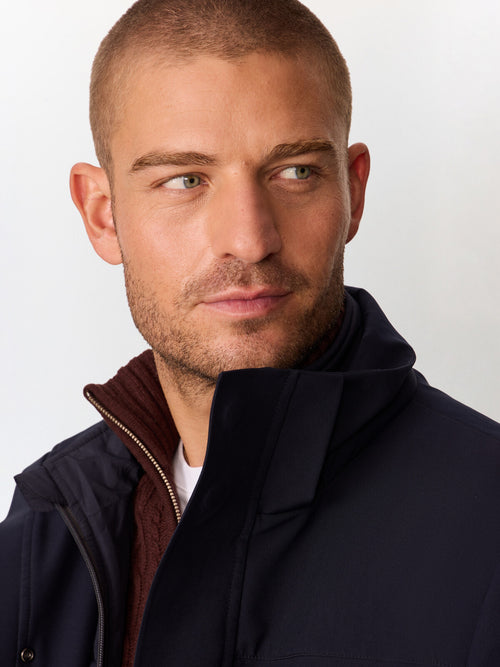 Parka bleu marine à capuche amovible - Father & Sons   - 5 