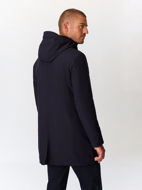 Parka bleu marine à capuche amovible - Father & Sons   - 2 