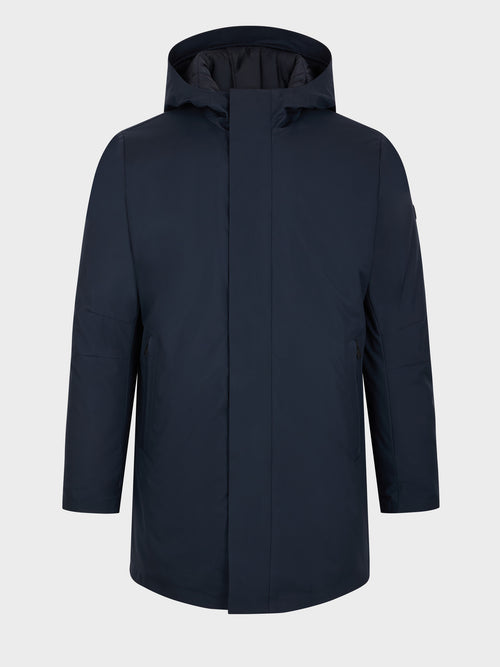 Parka bleu marine à capuche - Father & Sons   - 1 