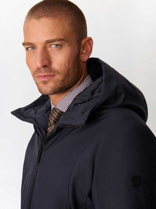 Parka bleu marine à capuche - 1 - Father & Sons   - 9 