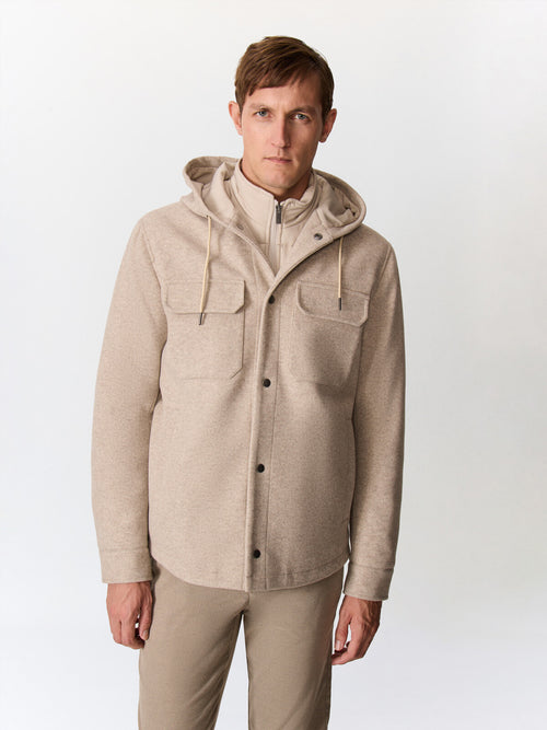 Blouson marron clair à parementure amovible - Father & Sons   - 2 