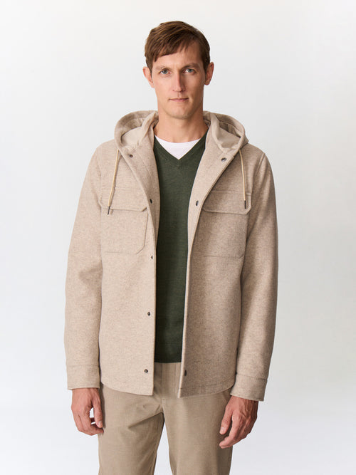 Blouson marron clair à parementure amovible - Father & Sons   - 1 