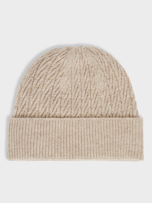 Bonnet en laine beige - Father & Sons   - 1 