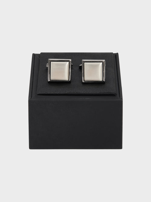 Boutons de manchettes carrés argentés - Father & Sons   - 2 