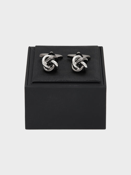 Boutons de manchettes fantaisie argentés - Father & Sons   - 2 