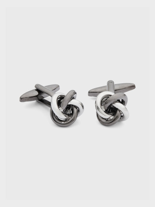 Boutons de manchettes fantaisie argentés - Father & Sons   - 1 