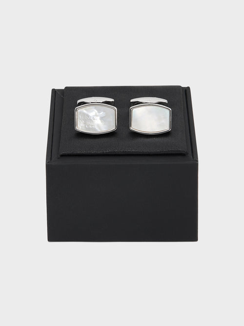 Boutons de manchettes rectangles avec inserts nacre - Father & Sons   - 2 