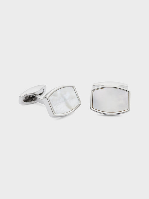 Boutons de manchettes rectangles avec inserts nacre - Father & Sons   - 1 