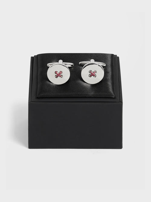 Boutons de manchettes fantaisie bordeaux - Father & Sons   - 2 
