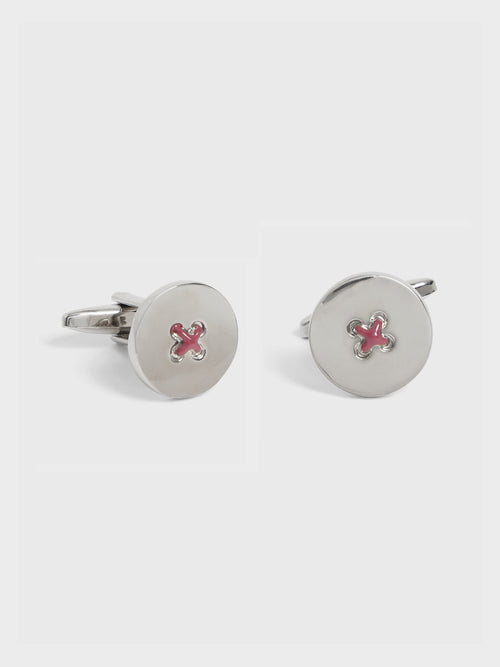 Boutons de manchettes fantaisie bordeaux - Father & Sons   - 1 