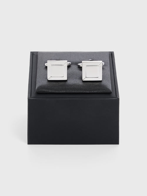 Boutons de manchettes carrés argentés - 2 - Father & Sons   - 5 