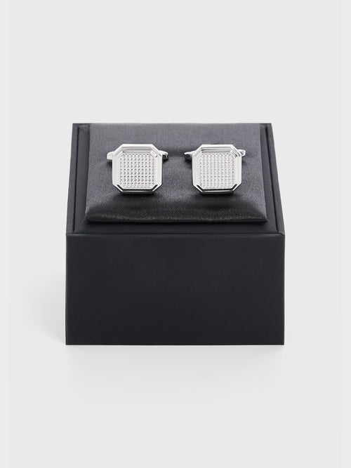 Boutons de manchettes carrés argentés - 2 - Father & Sons   - 19 