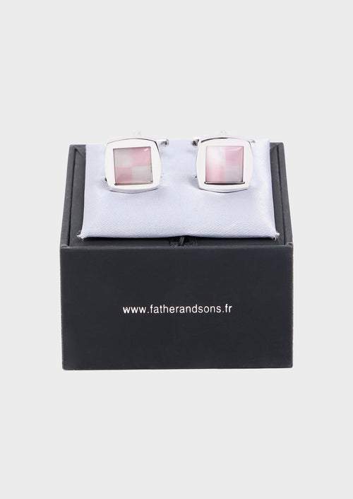 Boutons De Manchette Carrés Mariage Homme – Rose Zircone – Acier Inoxydable – Élégant & Moderne