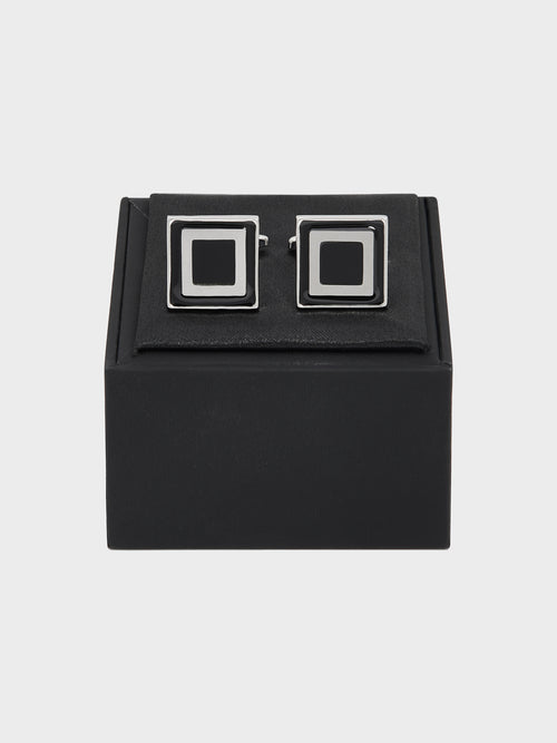 Boutons de manchettes carrés noirs - Father & Sons   - 2 