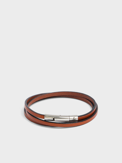 Bracelet en cuir cognac - 1 - Father & Sons   - 4 
