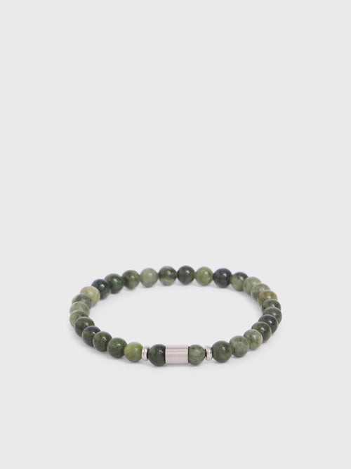 Bracelet en pierres de jade kaki - 1 - Father & Sons   - 5 