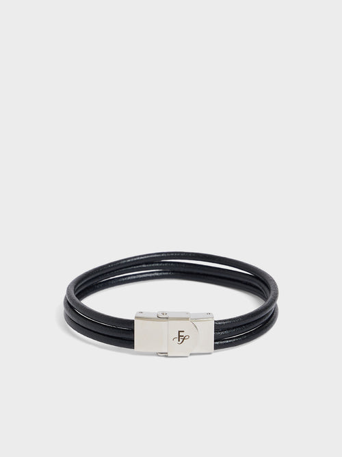 Bracelet en cuir noir - 1 - Father & Sons   - 2 