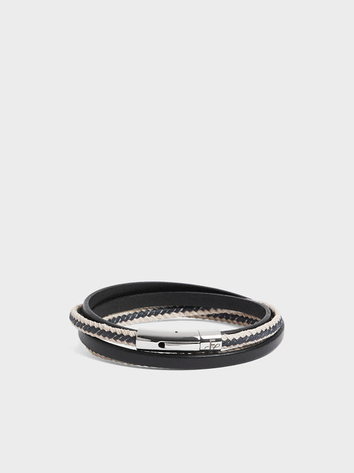 Bracelet bi-matière noir - 1 - Father & Sons   - 5 