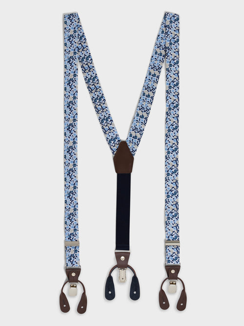 Bretelles à motif fleuri bleu indigo - 1 - Father & Sons   - 3 