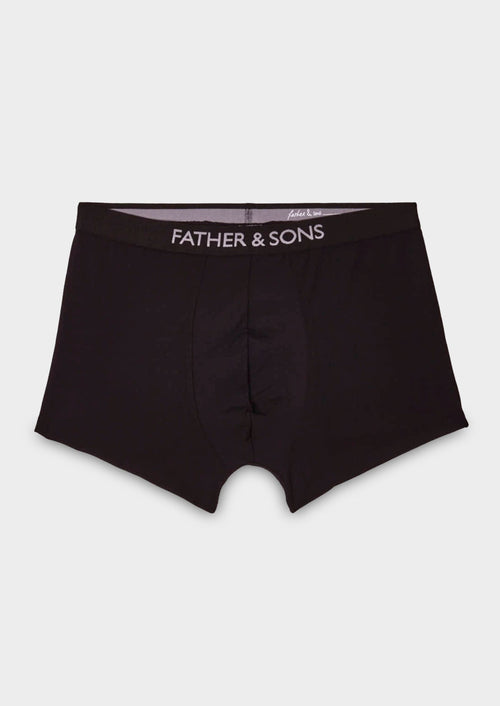 Boxer en microfibre uni noir - Father & Sons   - 1 