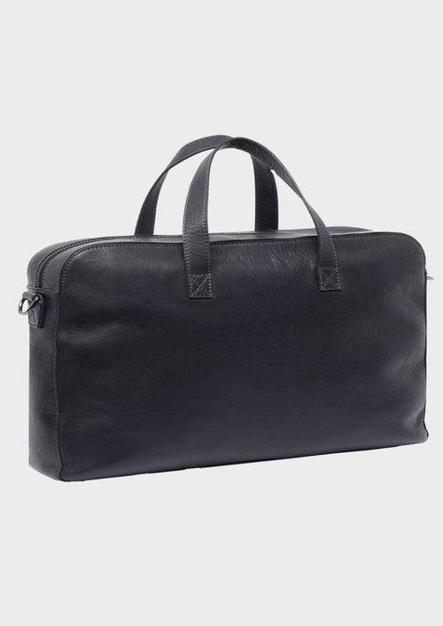Sac ordinateur en cuir bleu marine - 2 - Father & Sons   - 19 