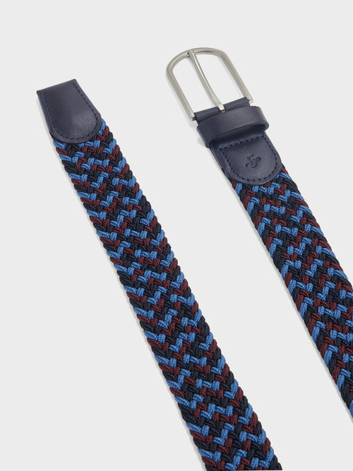 Ceinture tressée bordeaux et bleu - Father & Sons   - 2 