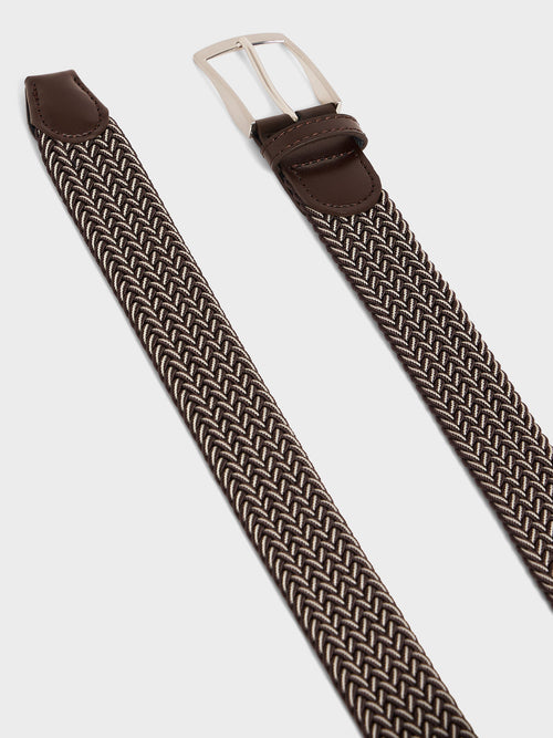 Ceinture tressée marron et écru - 2 - Father & Sons   - 6 