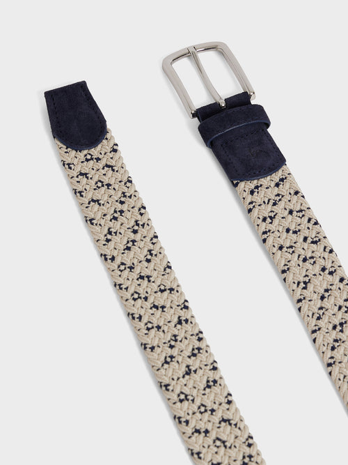 Ceinture tressée beige et bleu indigo - 2 - Father & Sons   - 15 
