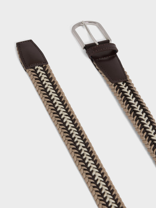 Ceinture tressée marron et beige - 2 - Father & Sons   - 16 