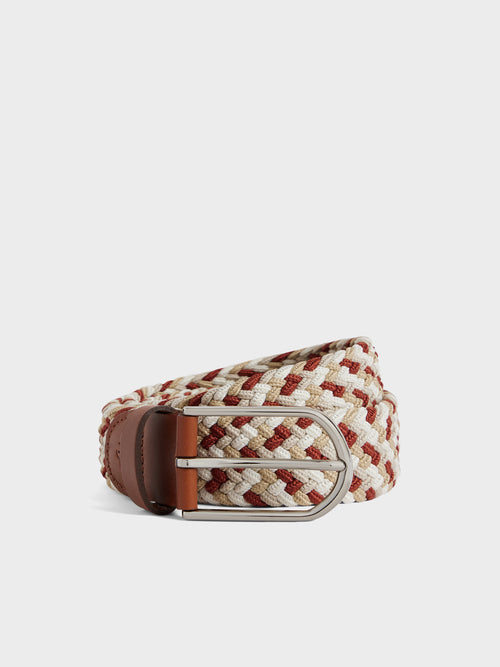 Ceinture tressée terracotta et beige - 1 - Father & Sons   - 12 