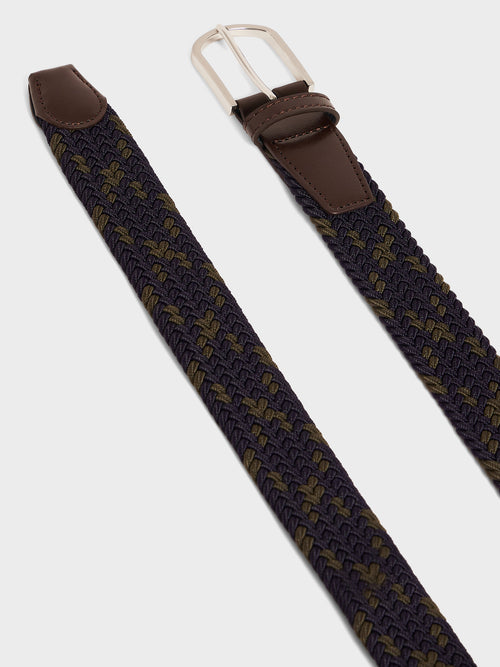 Ceinture tressée bleu indigo et kaki - 2 - Father & Sons   - 7 