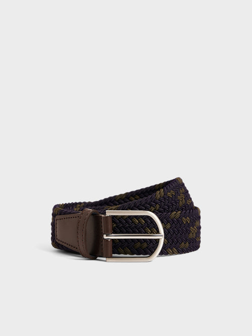 Ceinture tressée bleu indigo et kaki - 1 - Father & Sons   - 7 